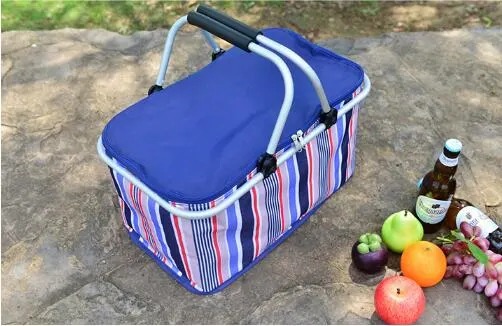 Portable Cooler Bag Large Capacity Folding Picnic Basket Portable